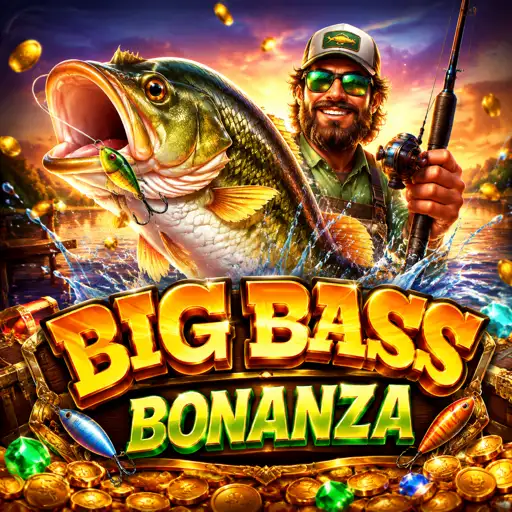 Pescador segurando peixe no slot Big Bass Bonanza